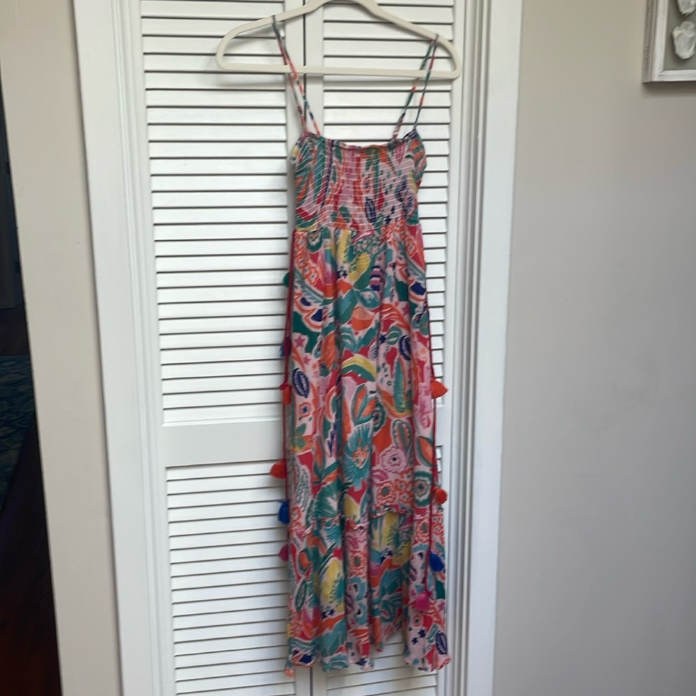 Banjanan, XS, multi-colored sun dress with tassels. Worn 2x